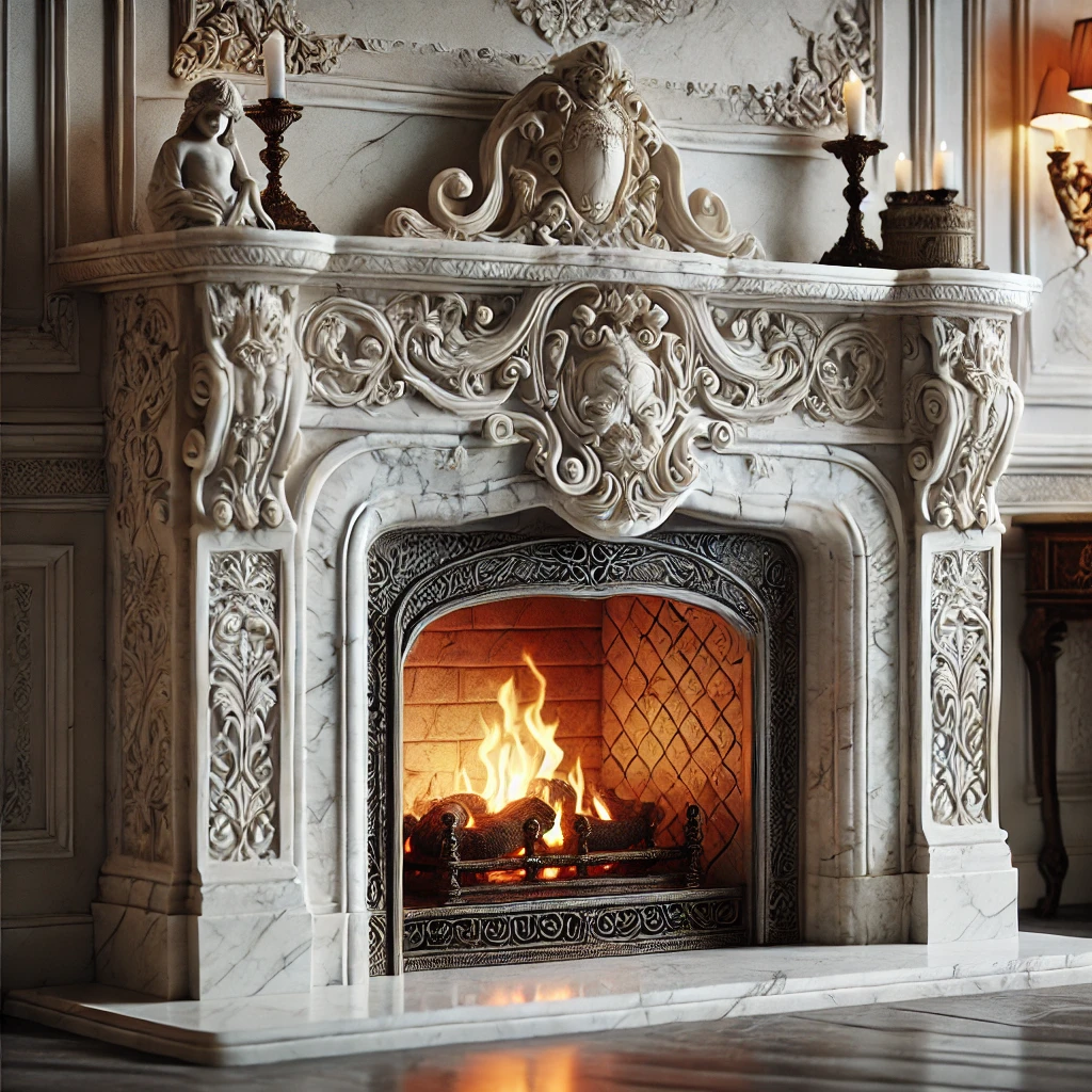 marble fireplace